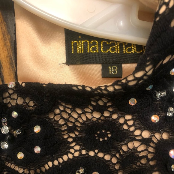 Nina Canacci Enchanting High Neck Sleeveless Black Ball Gown Dress #1247 Size 18 - Picture 10 of 11